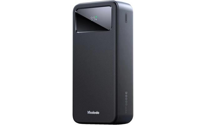 Mcdodo MC-4240 30000Mah 22.5W 4-in-1 fast charging with PD, QC, SCP, and VOOC Power Bank Supports fast charging for Apple, Samsung, Huawei, Xiaomi, OPPO, and VIVO mobile phones Smart LCD Digital Display - Black